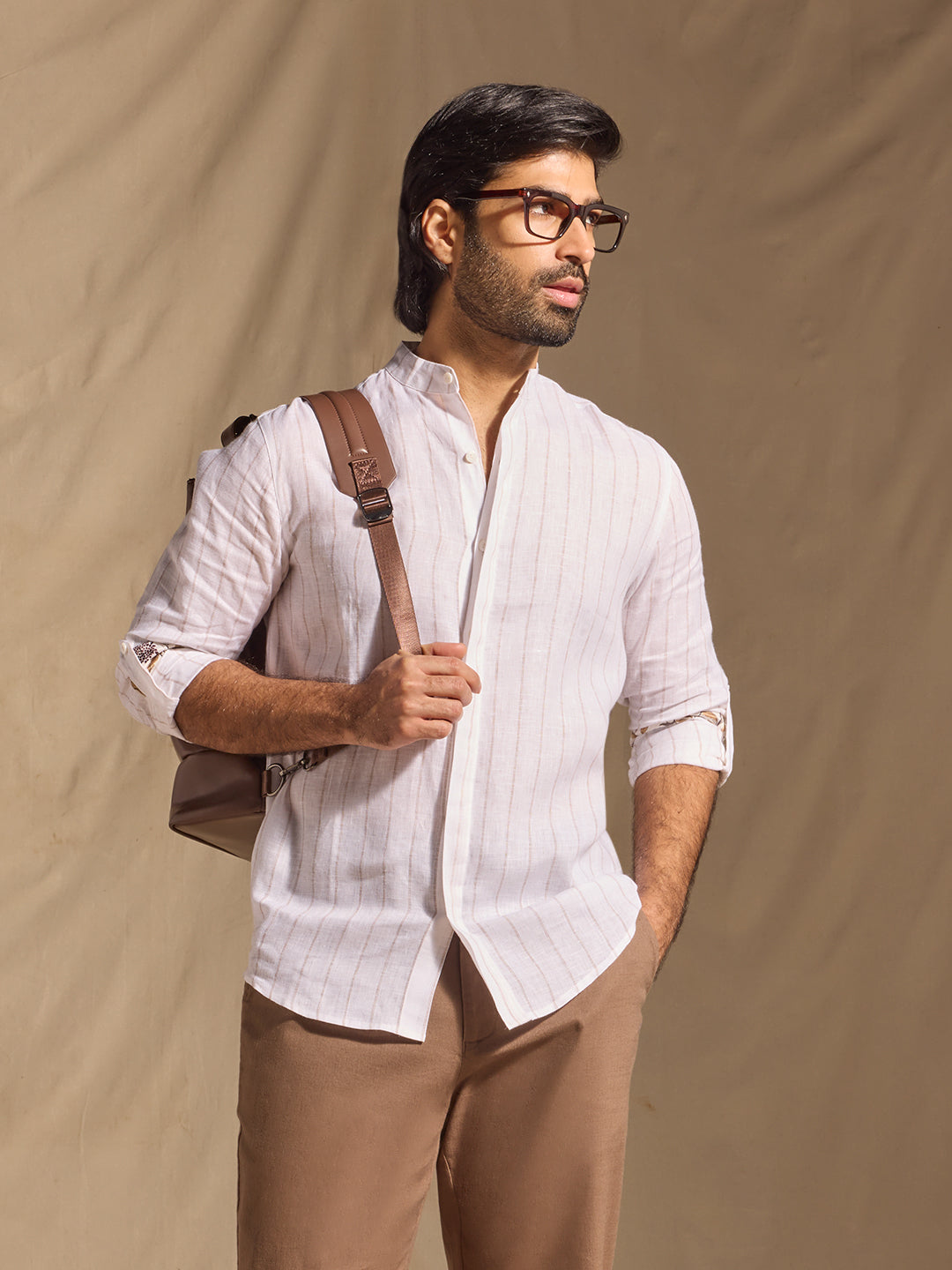 Striped Linen Shirt - White