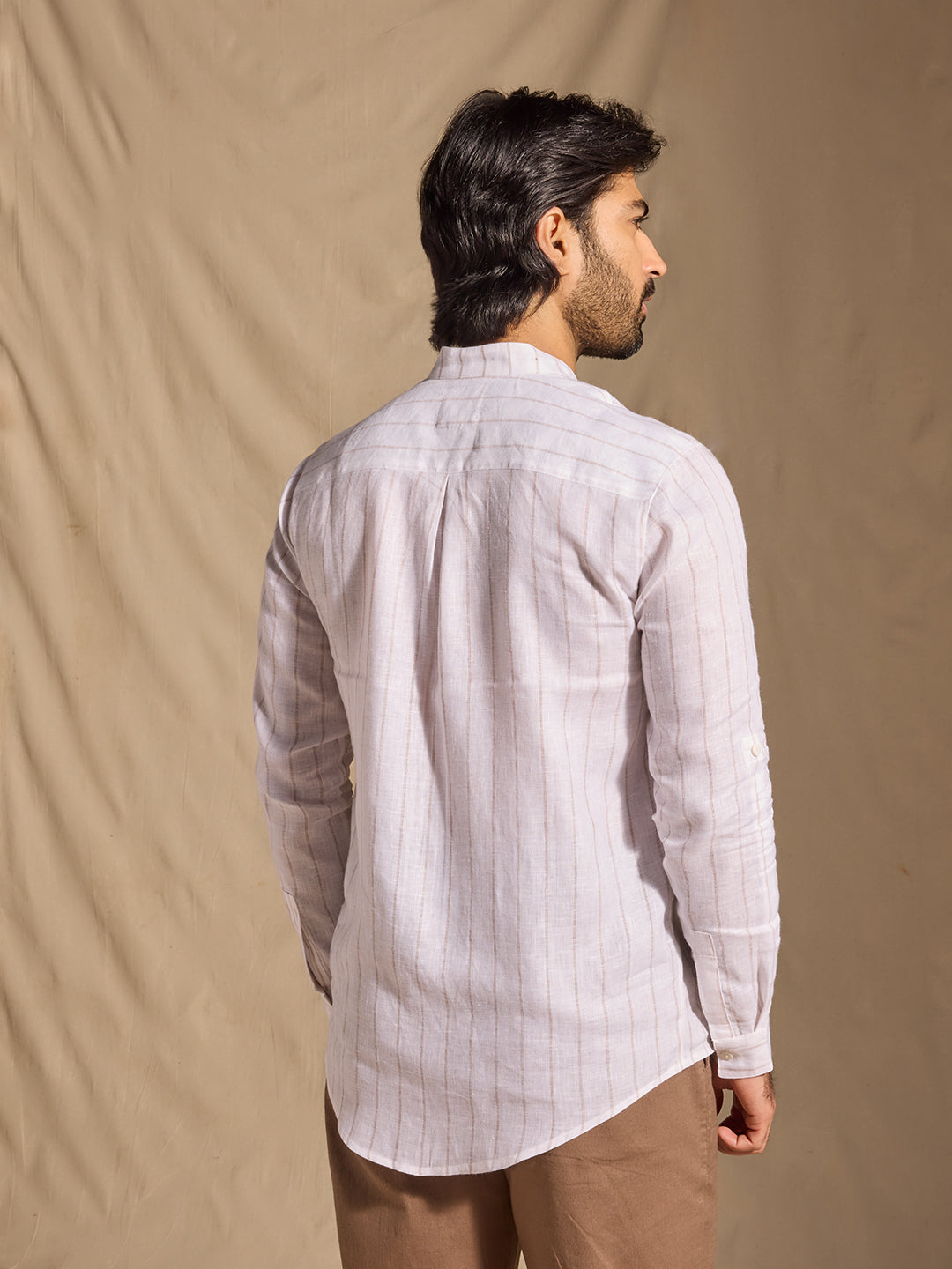 Striped Linen Shirt - White