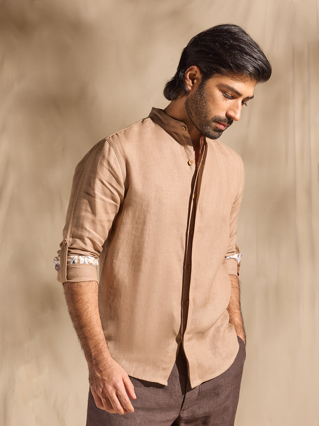 Solid Shirt - Light Brown