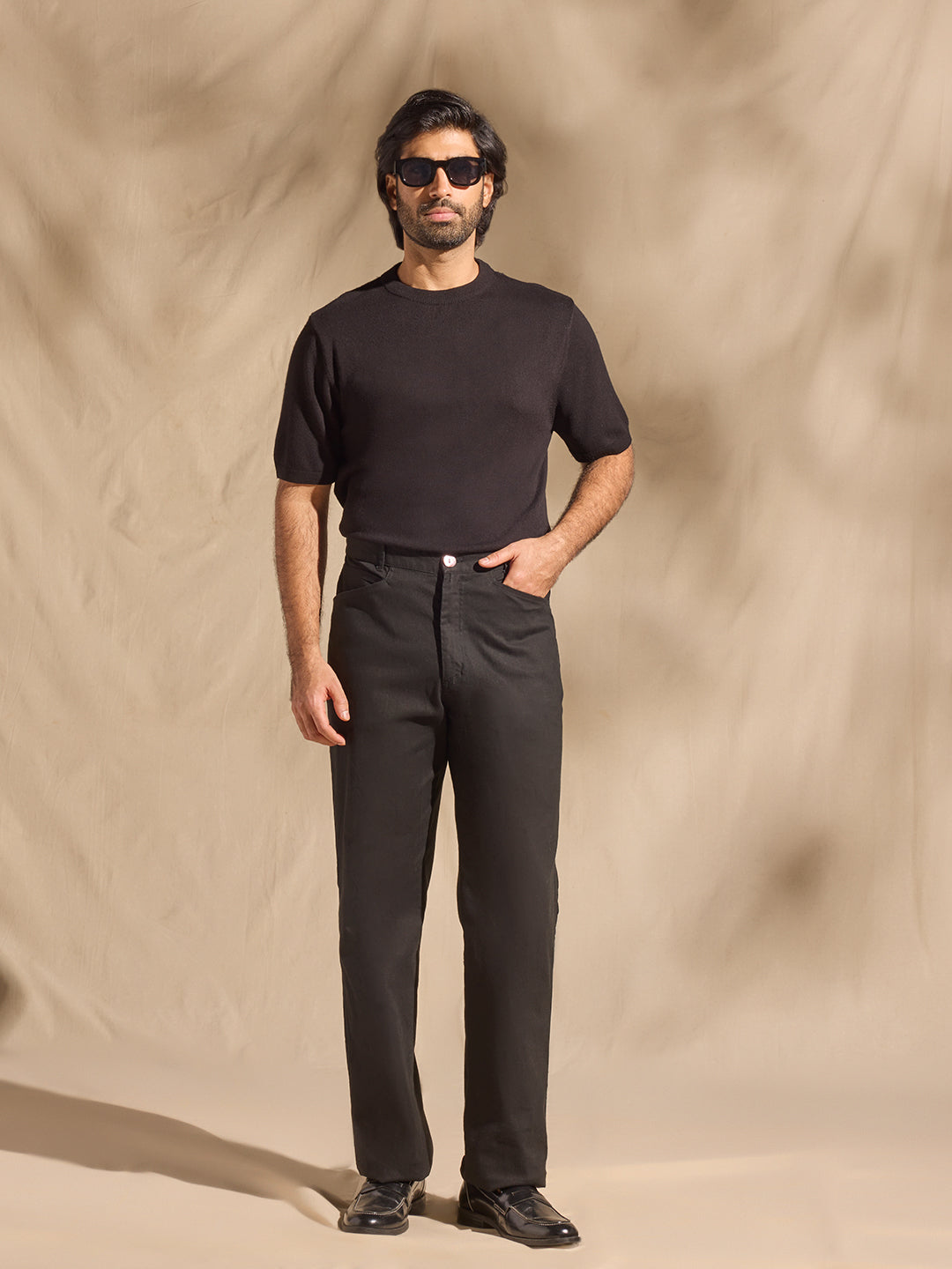 Solid Trousers - Black