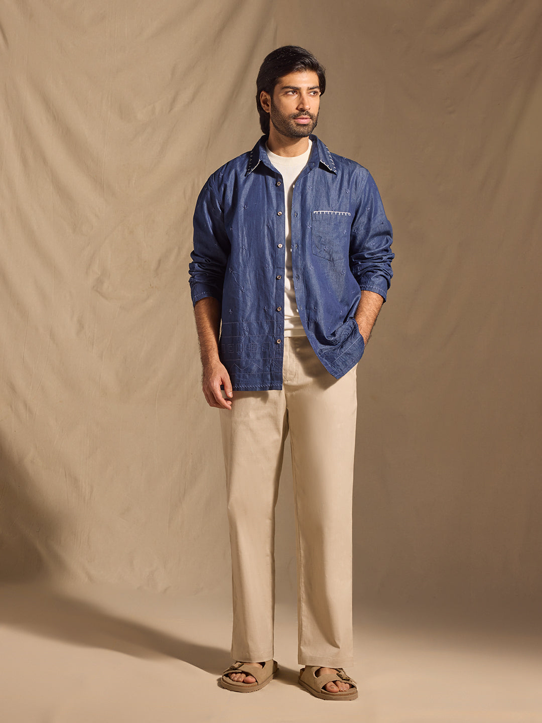 Solid Trousers - Beige