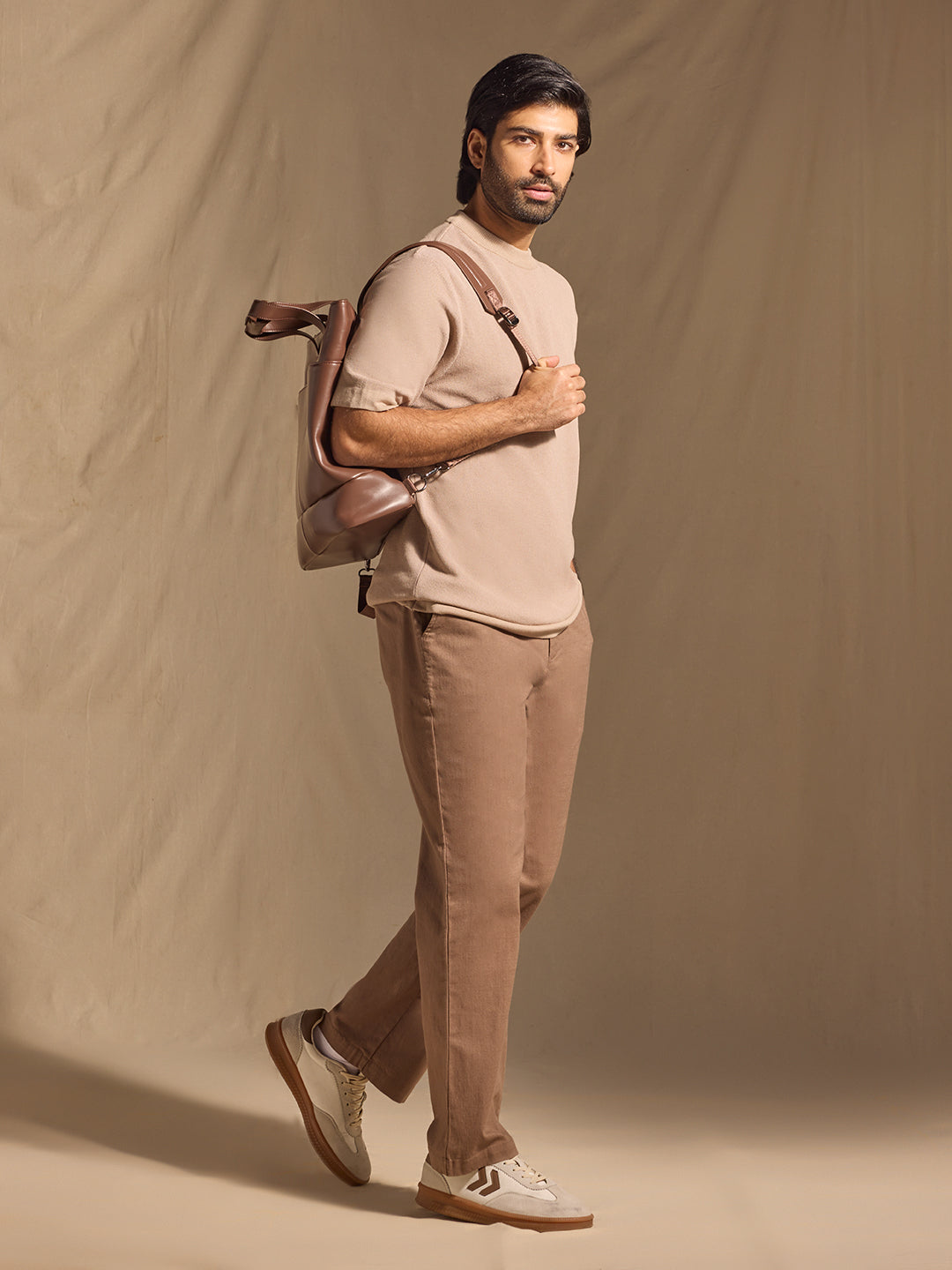 Solid Trousers - Brown