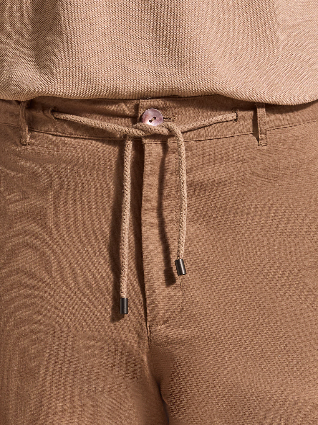 Solid Trousers - Brown