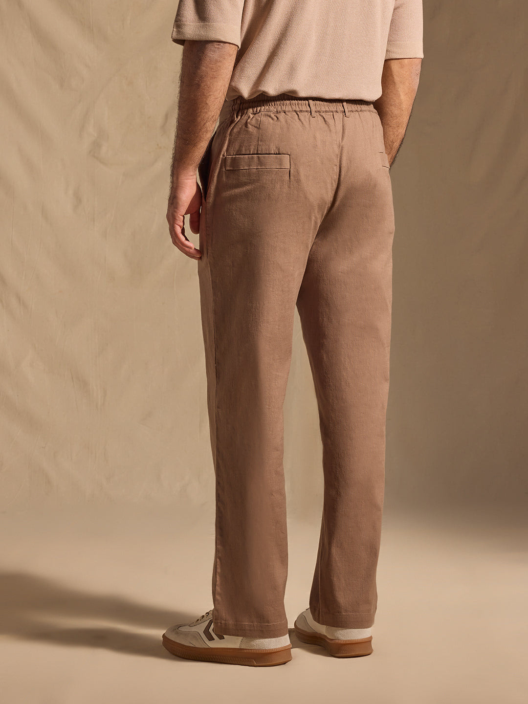 Solid Trousers - Brown