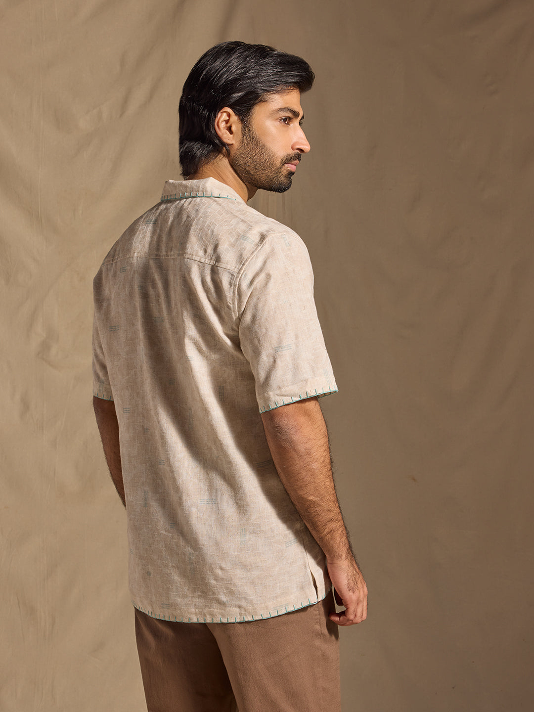 Embroidered Shirt - Beige