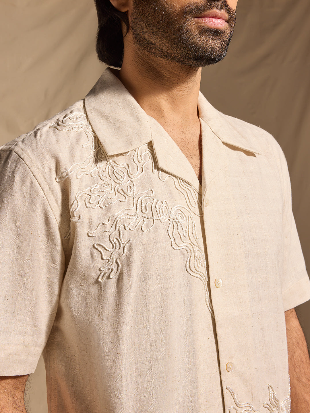 Embroidered Shirt - Off-White