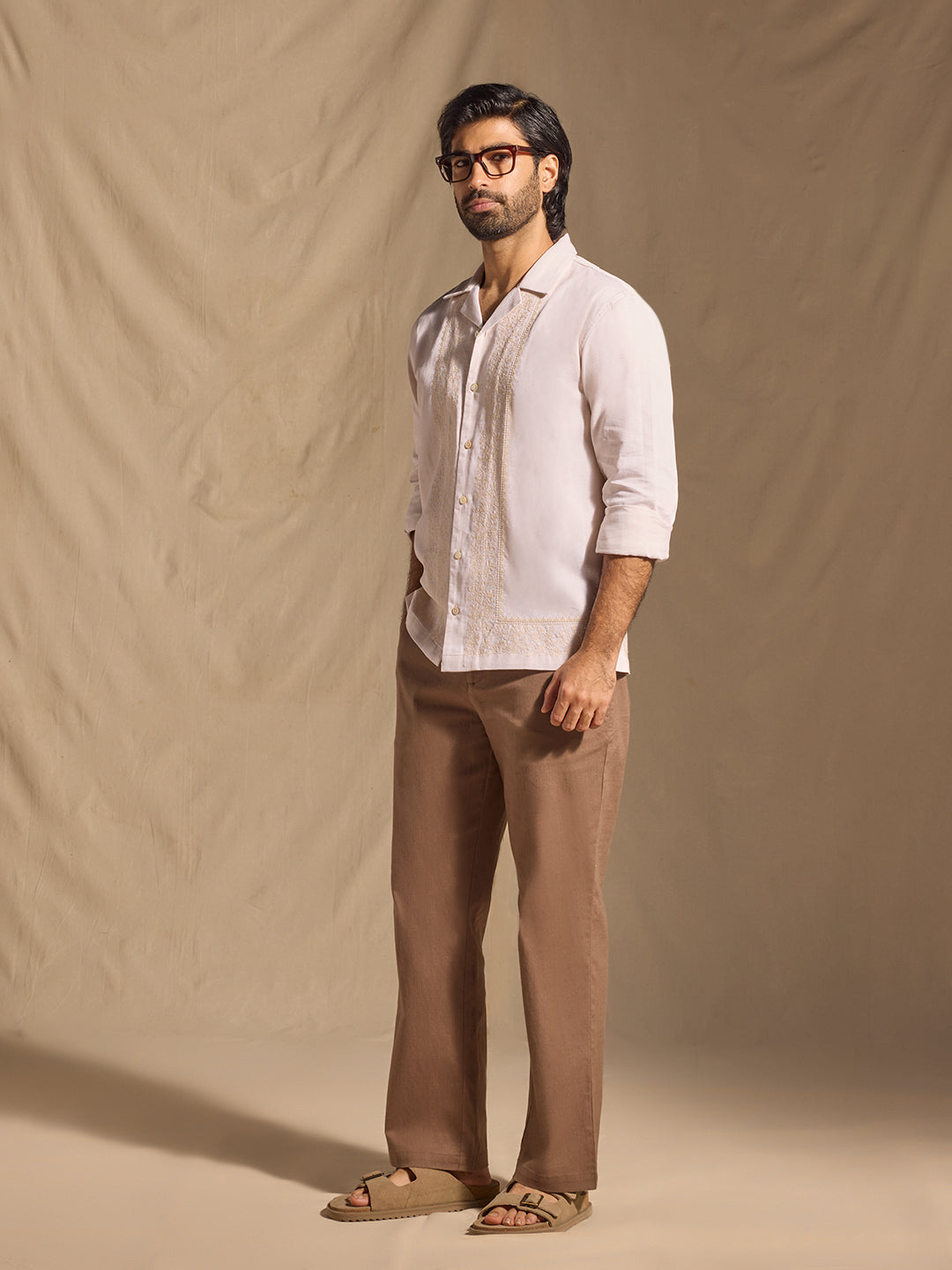 Embroidered Cotton Shirt - White