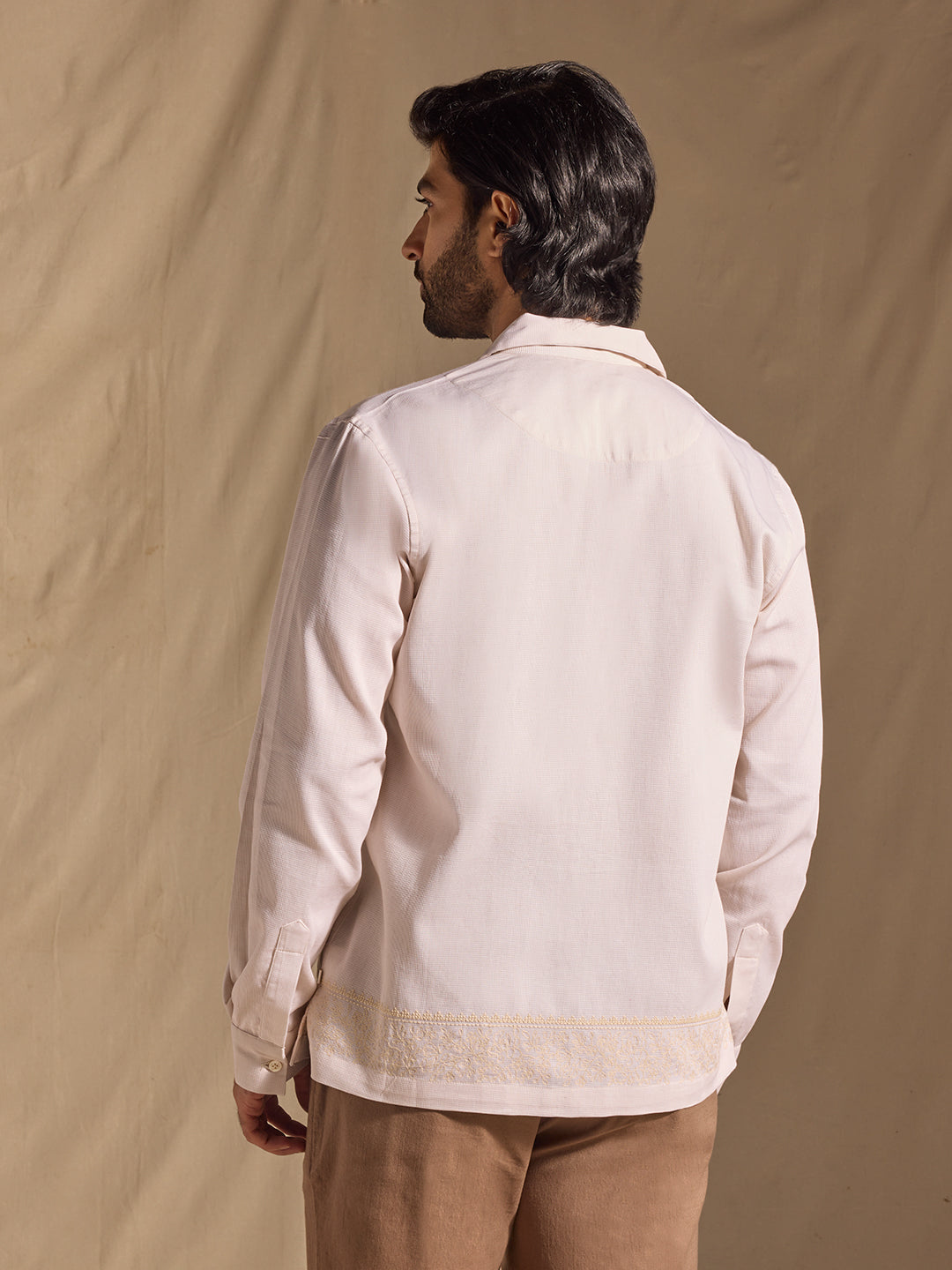 Embroidered Cotton Shirt - White