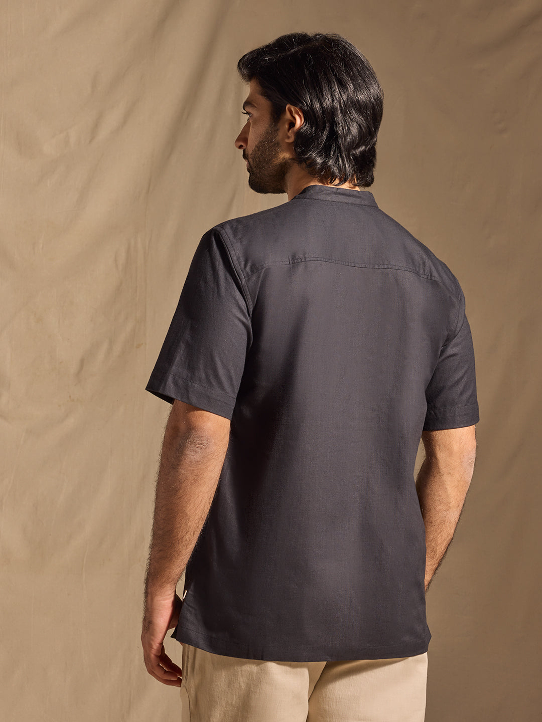 Embroidered Cotton Shirt - Black