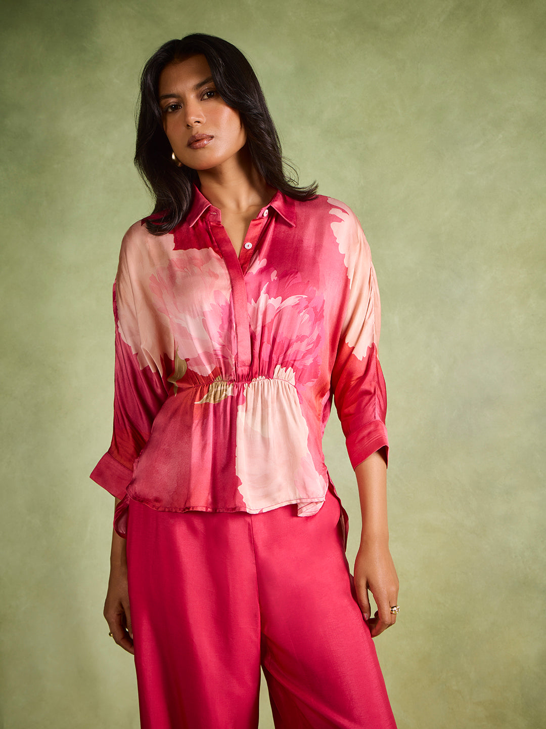 Floral Printed Shirt – Pink