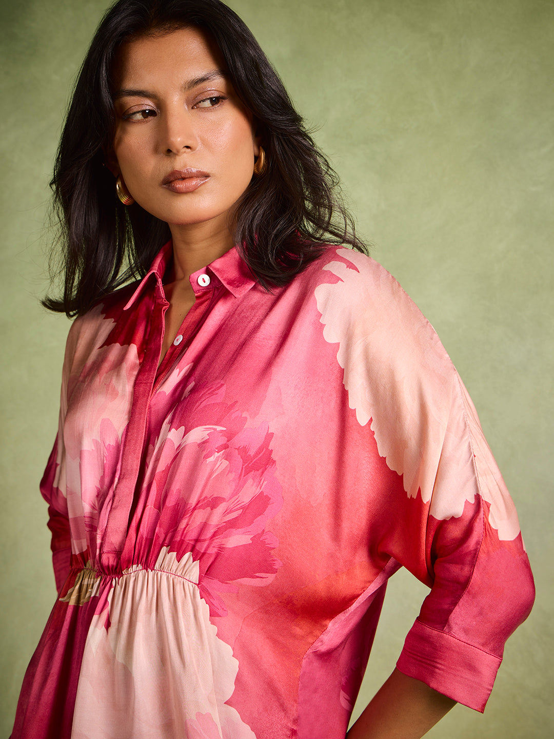 Floral Printed Shirt – Pink