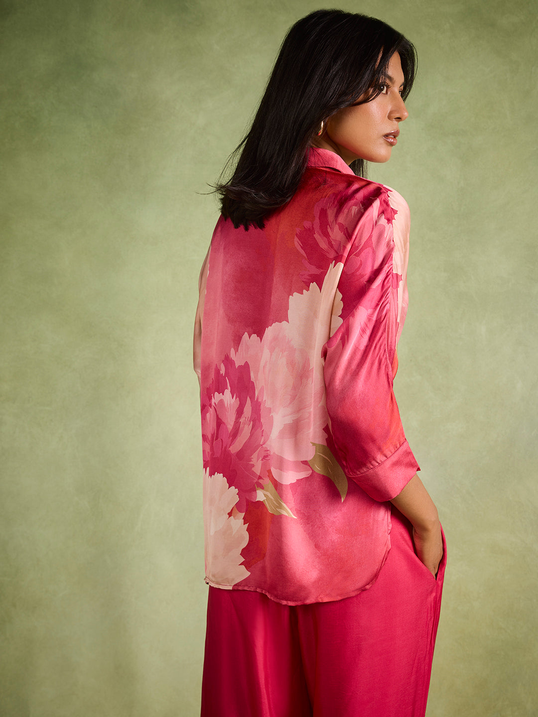 Floral Printed Shirt – Pink