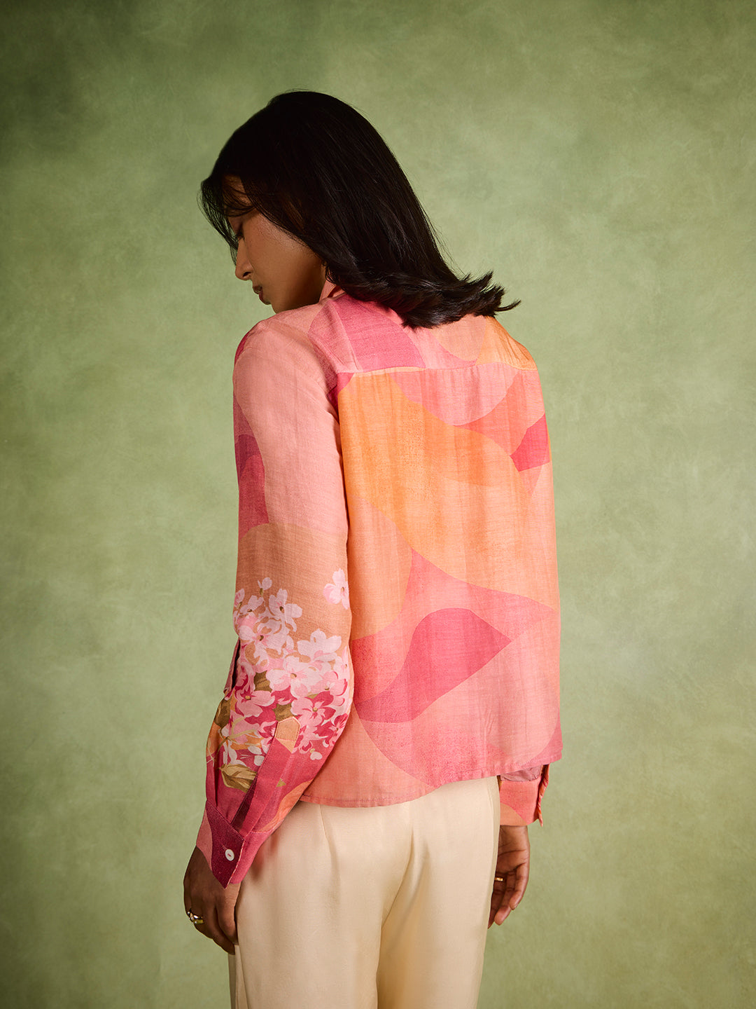 Appliqué Printed Shirt – Pink