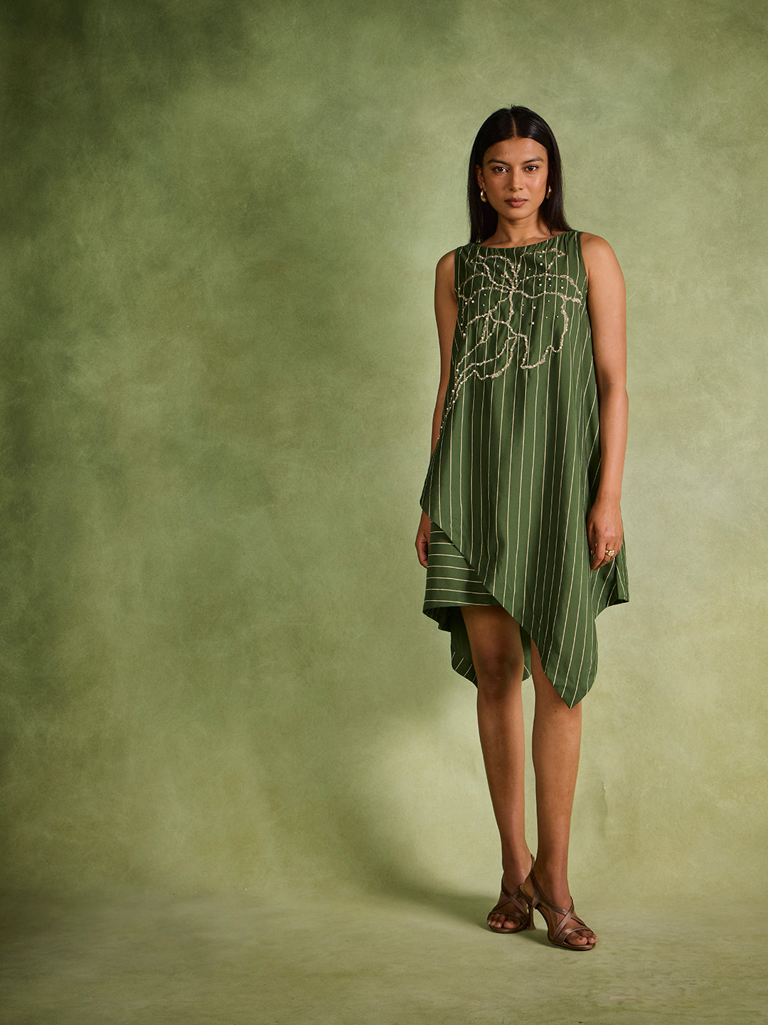 Asymmetric Dress – Green