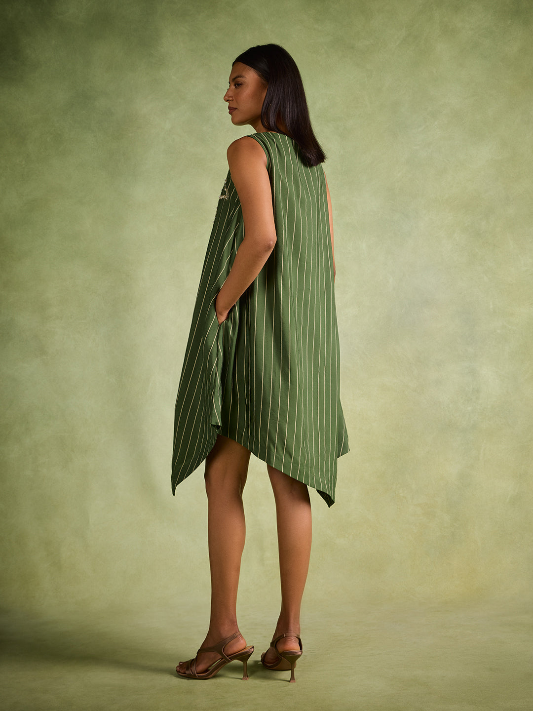 Asymmetric Dress – Green