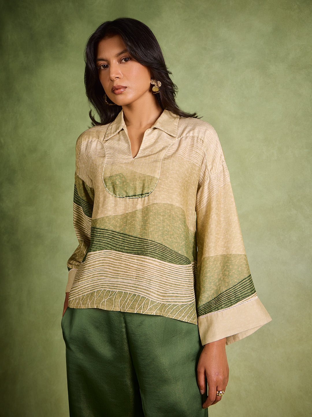 Printed Top – Green