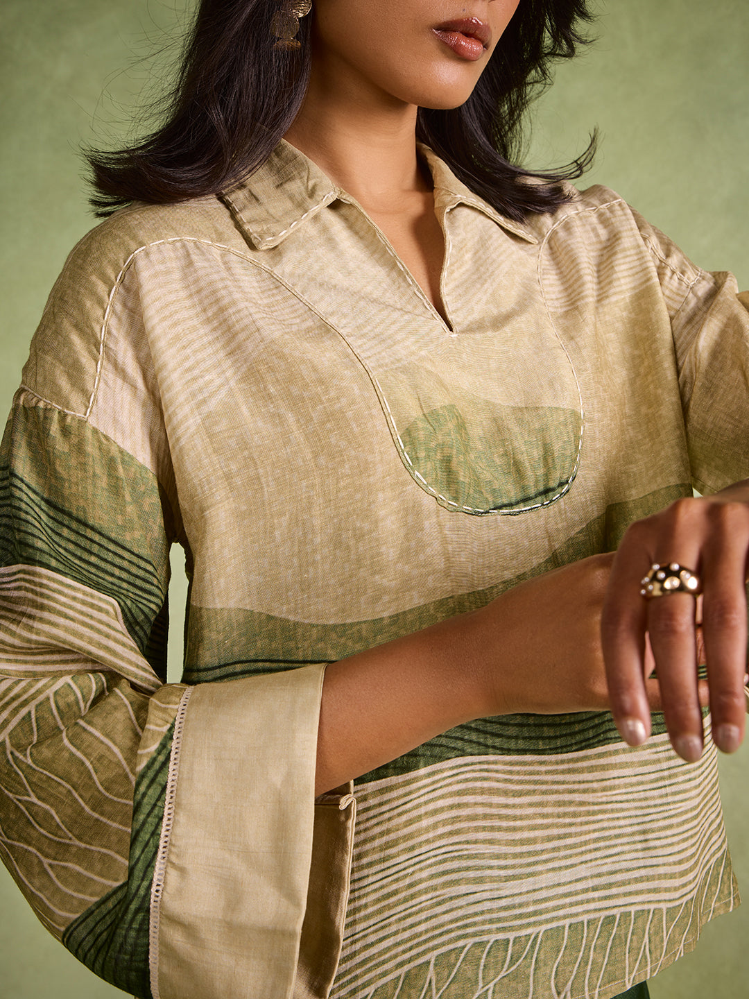 Printed Top – Green