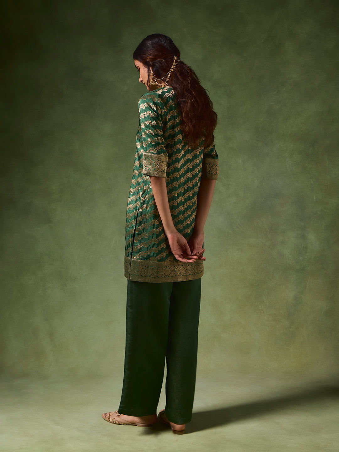 Jacquard Kurta – Green