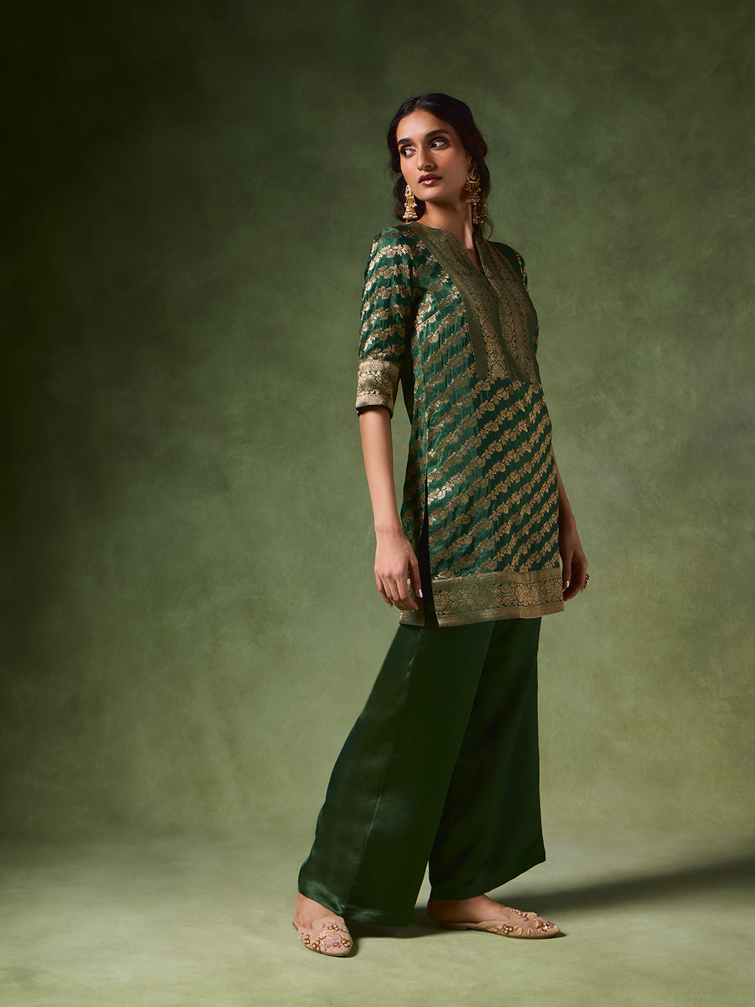 Wide-Leg Pants – Green