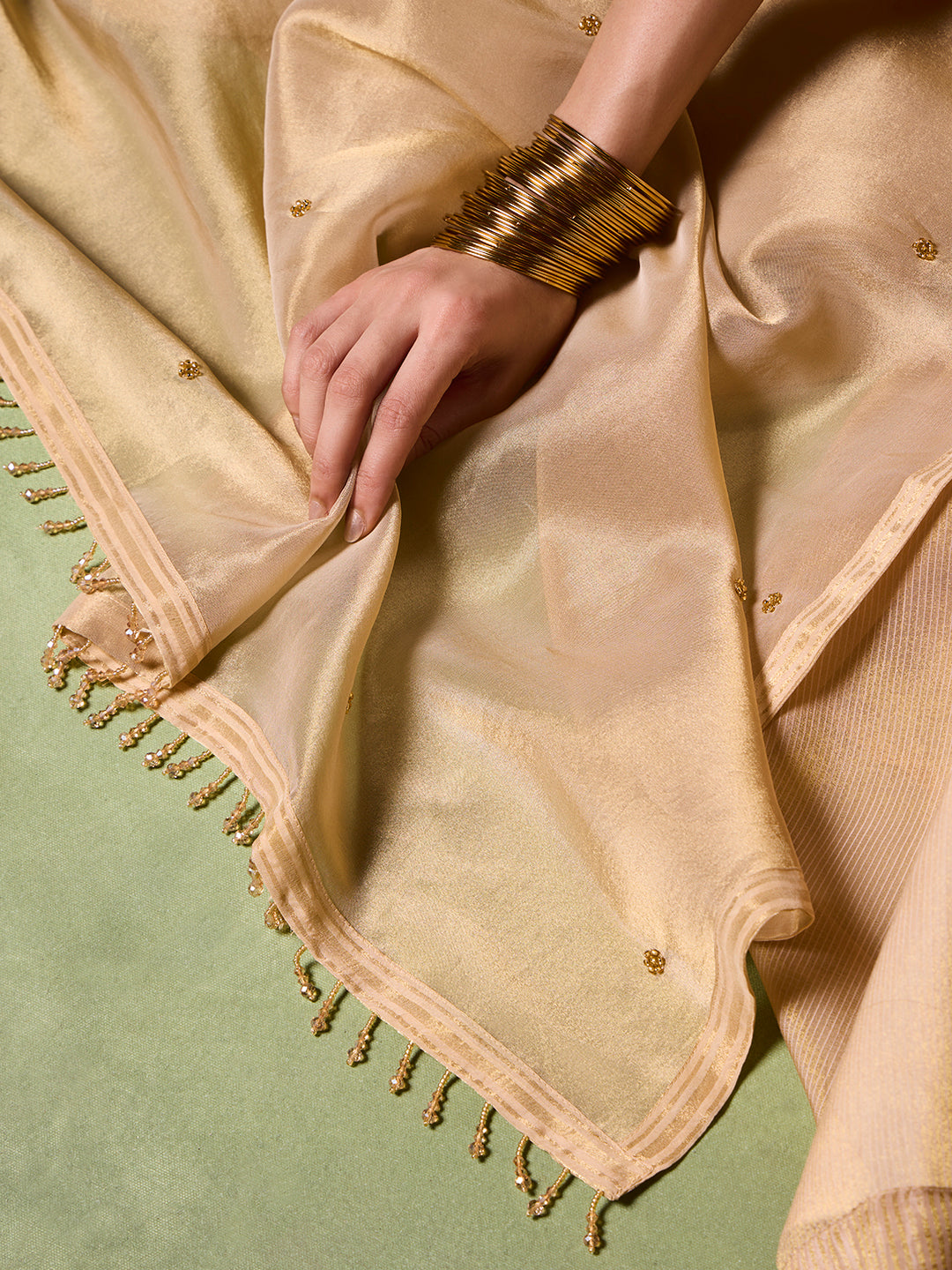 Embellished Dupatta – Gold