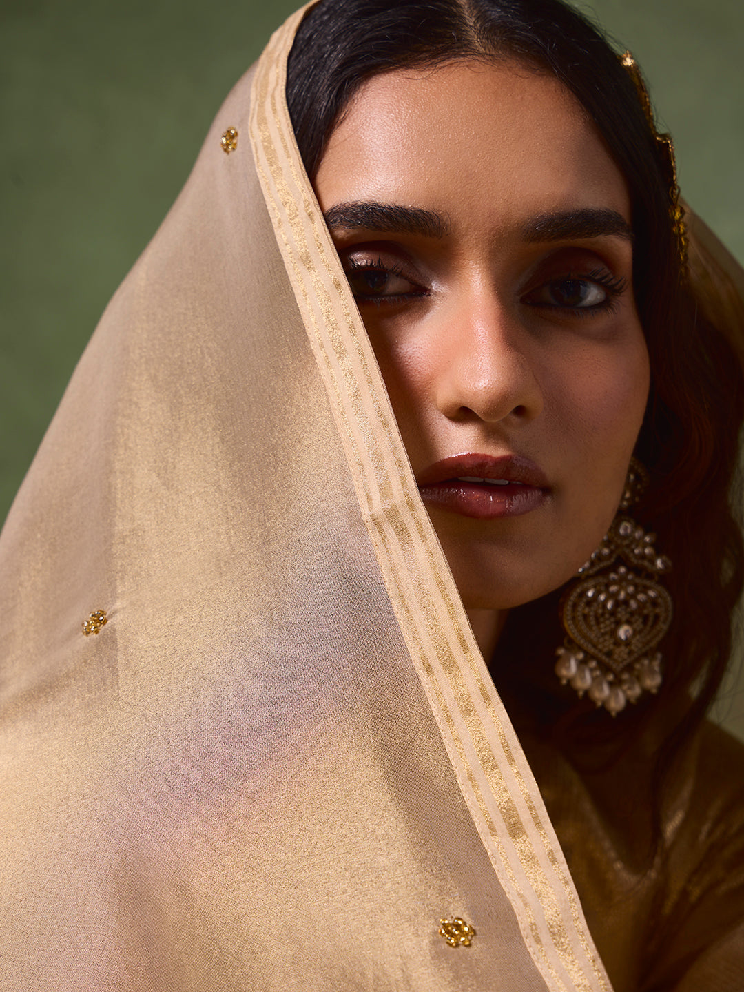 Embellished Dupatta – Gold