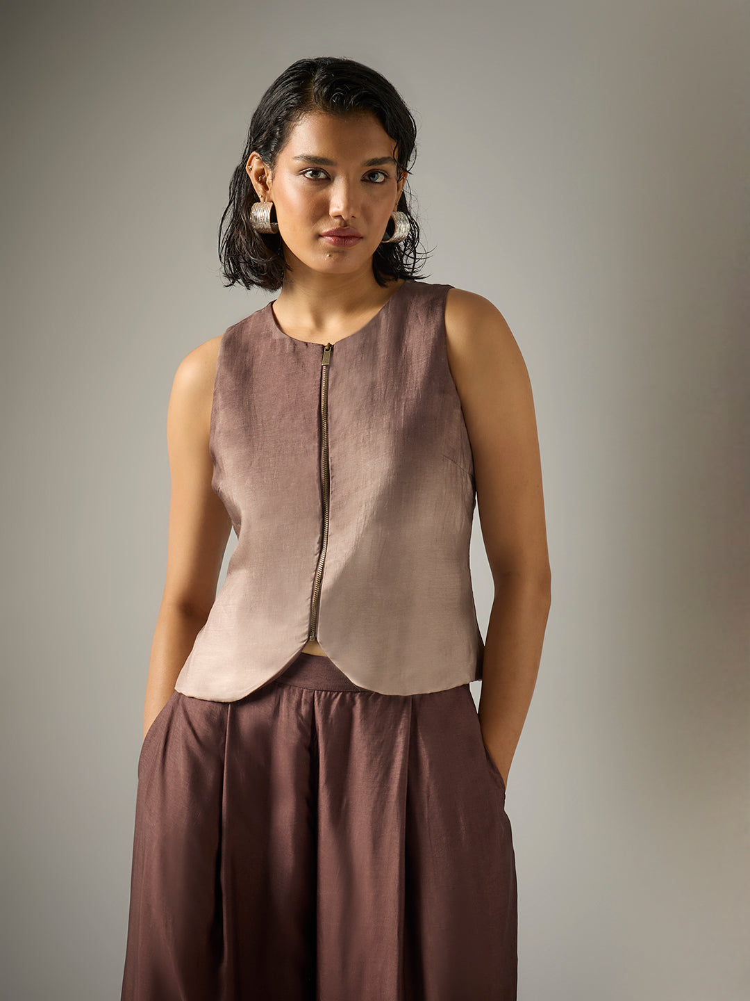 Buy Ombre Top – Brown from Samoh
