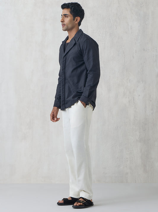 Linen Straight-Leg Pants - White