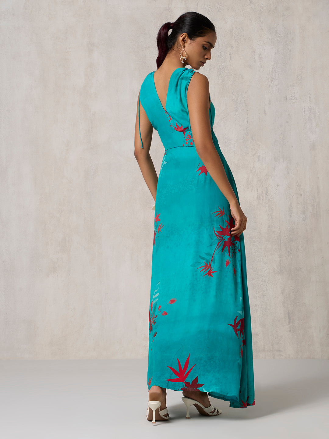 Printed Maxi Dress - Teal
