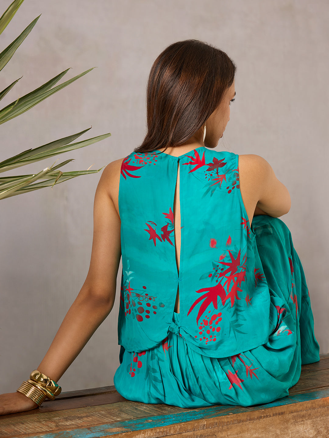 Printed Crop Top - Blue