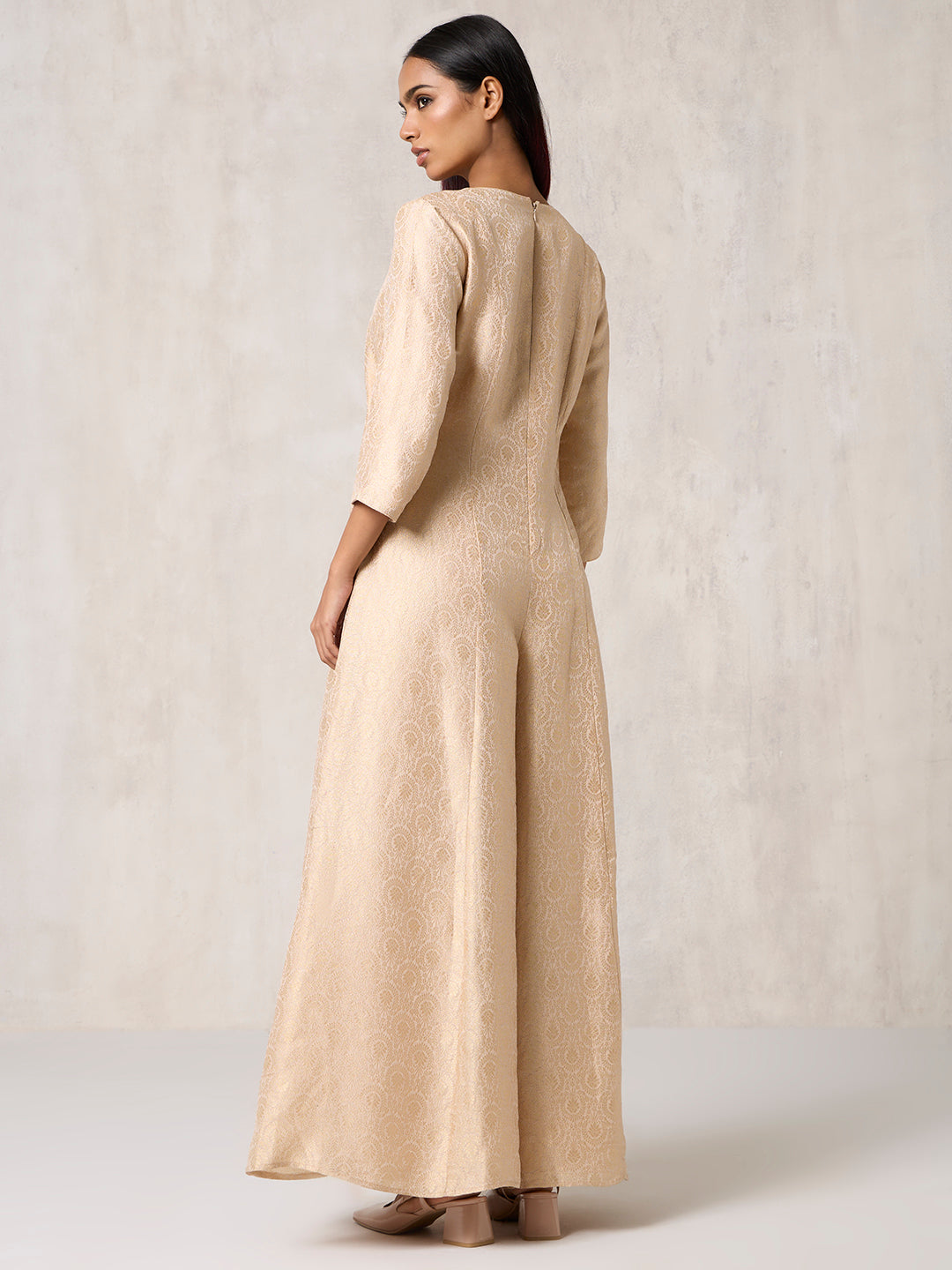 Brocade Jumpsuit - Beige