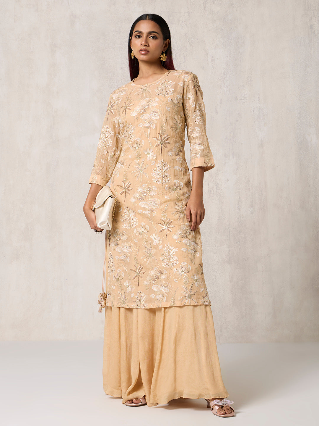 Kurta and Dress Set - Beige
