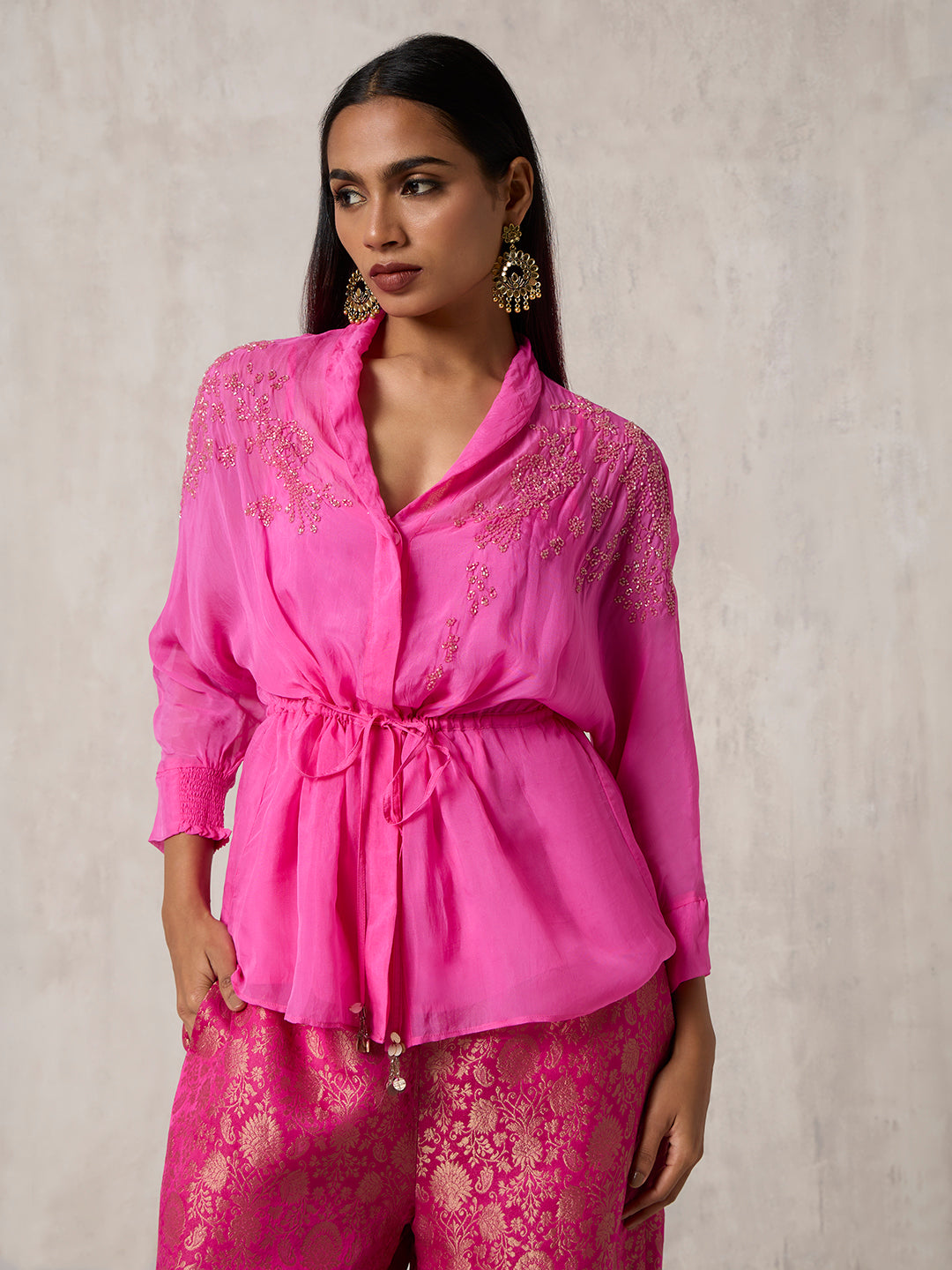 Embroidered Top - Pink