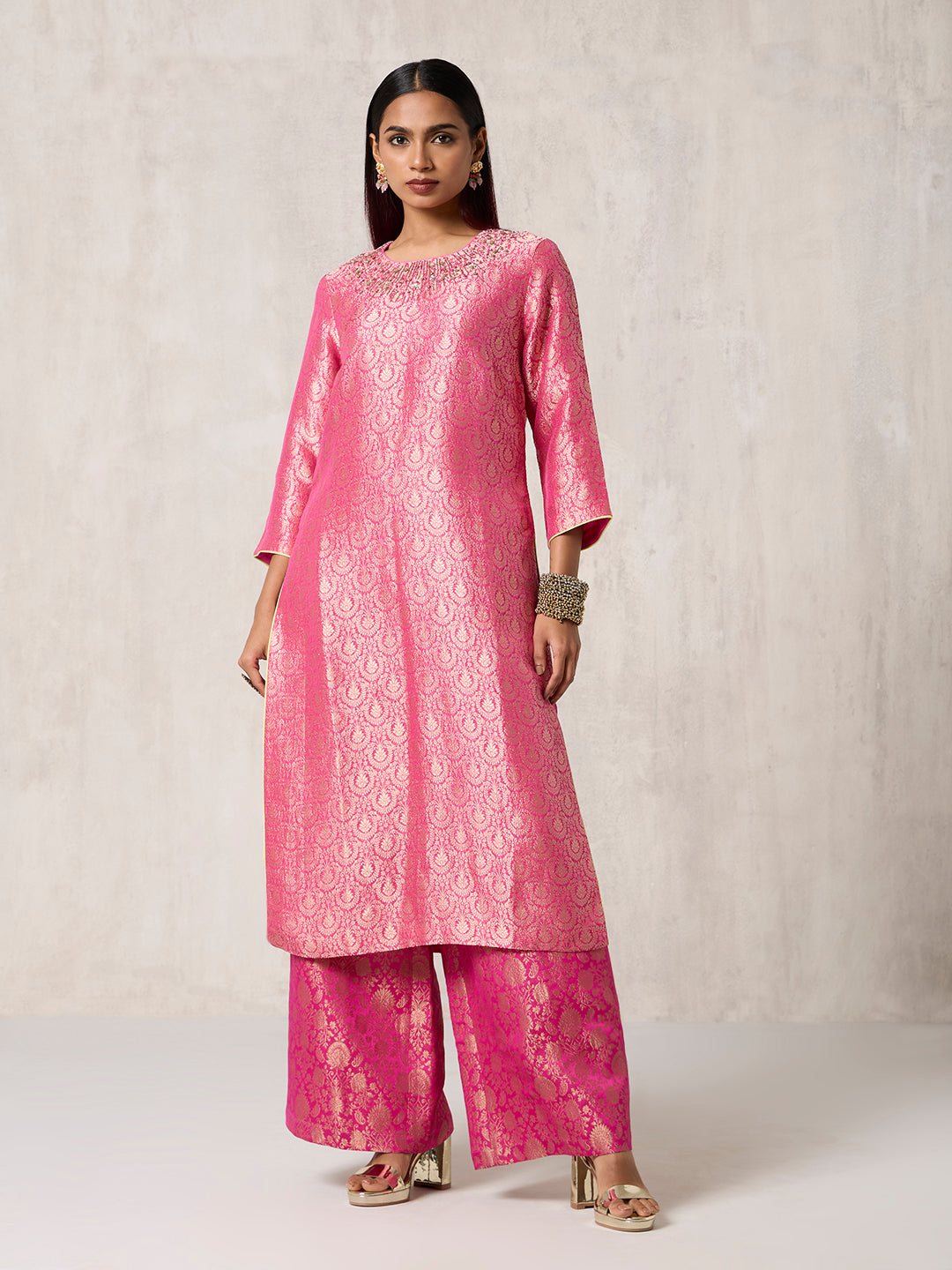 Brocade Kurta - Pink