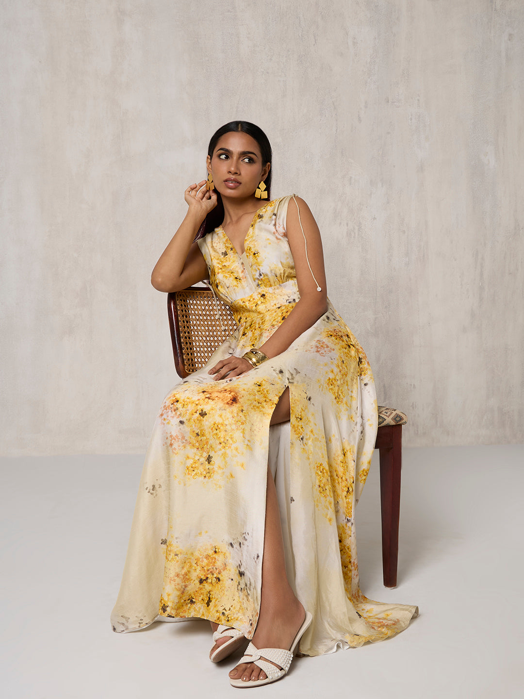 Floral Maxi Dress - Ivory