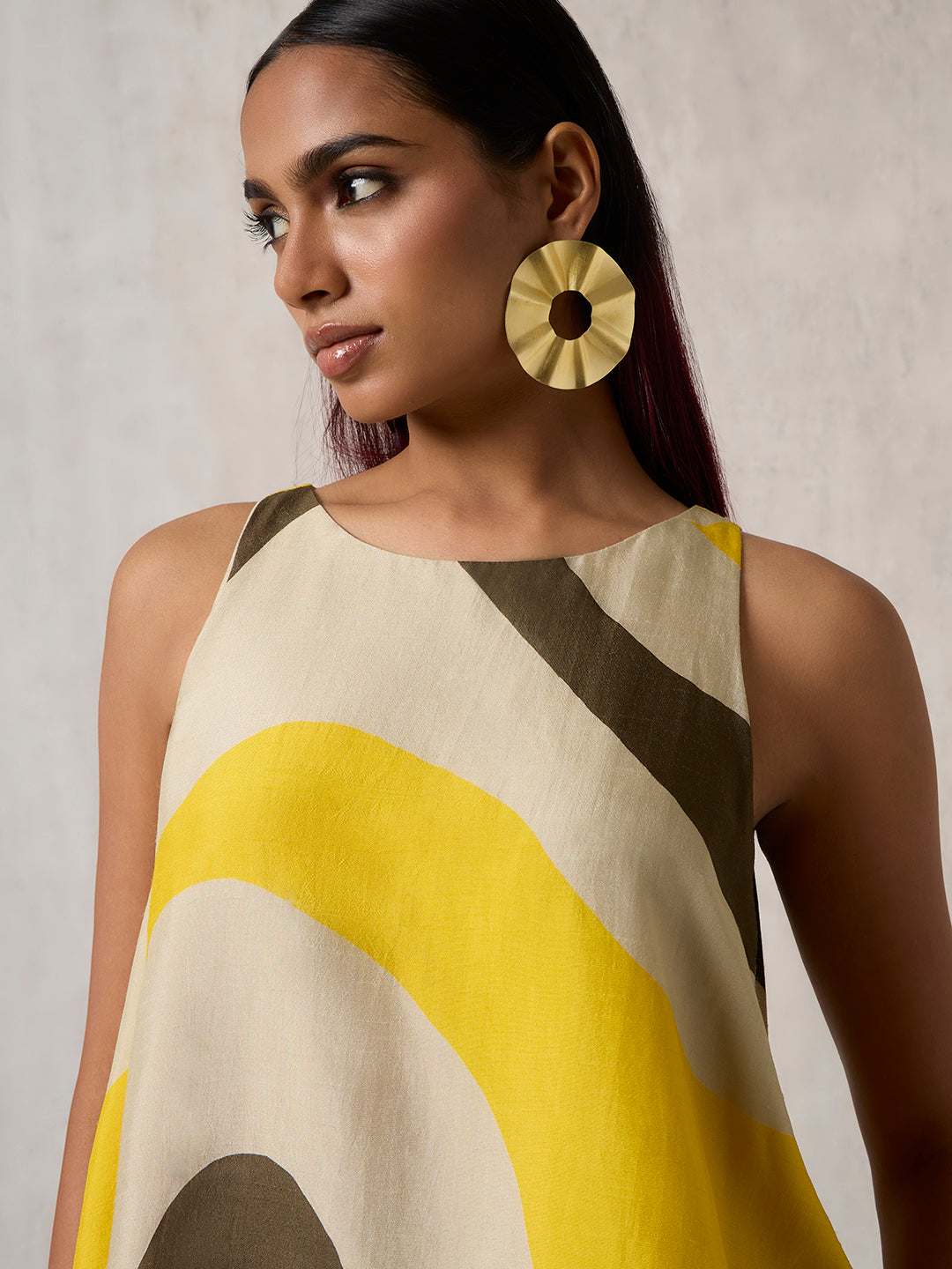 Abstract Printed Top - Ivory