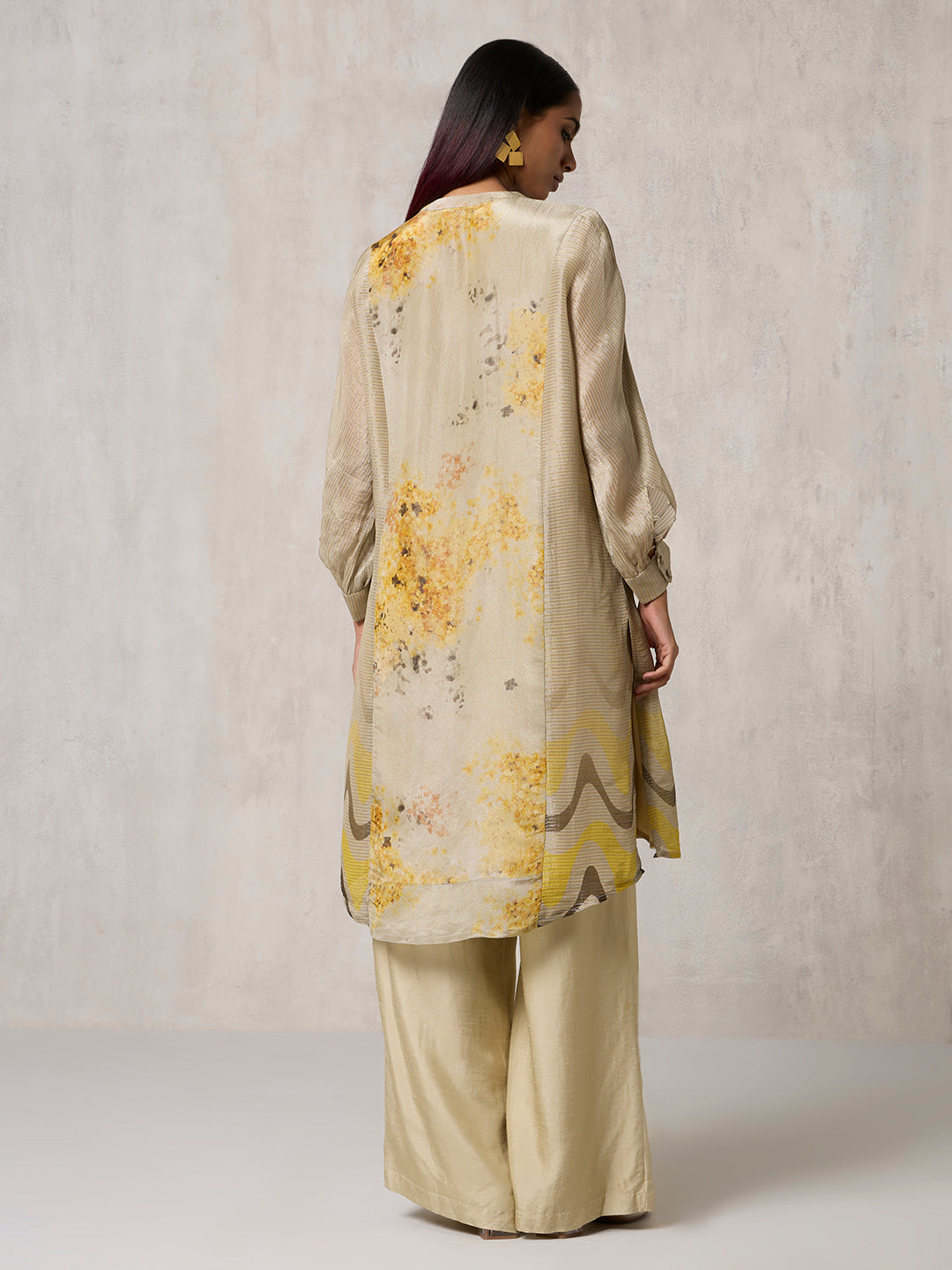 Abstract Printed Kurta - Beige