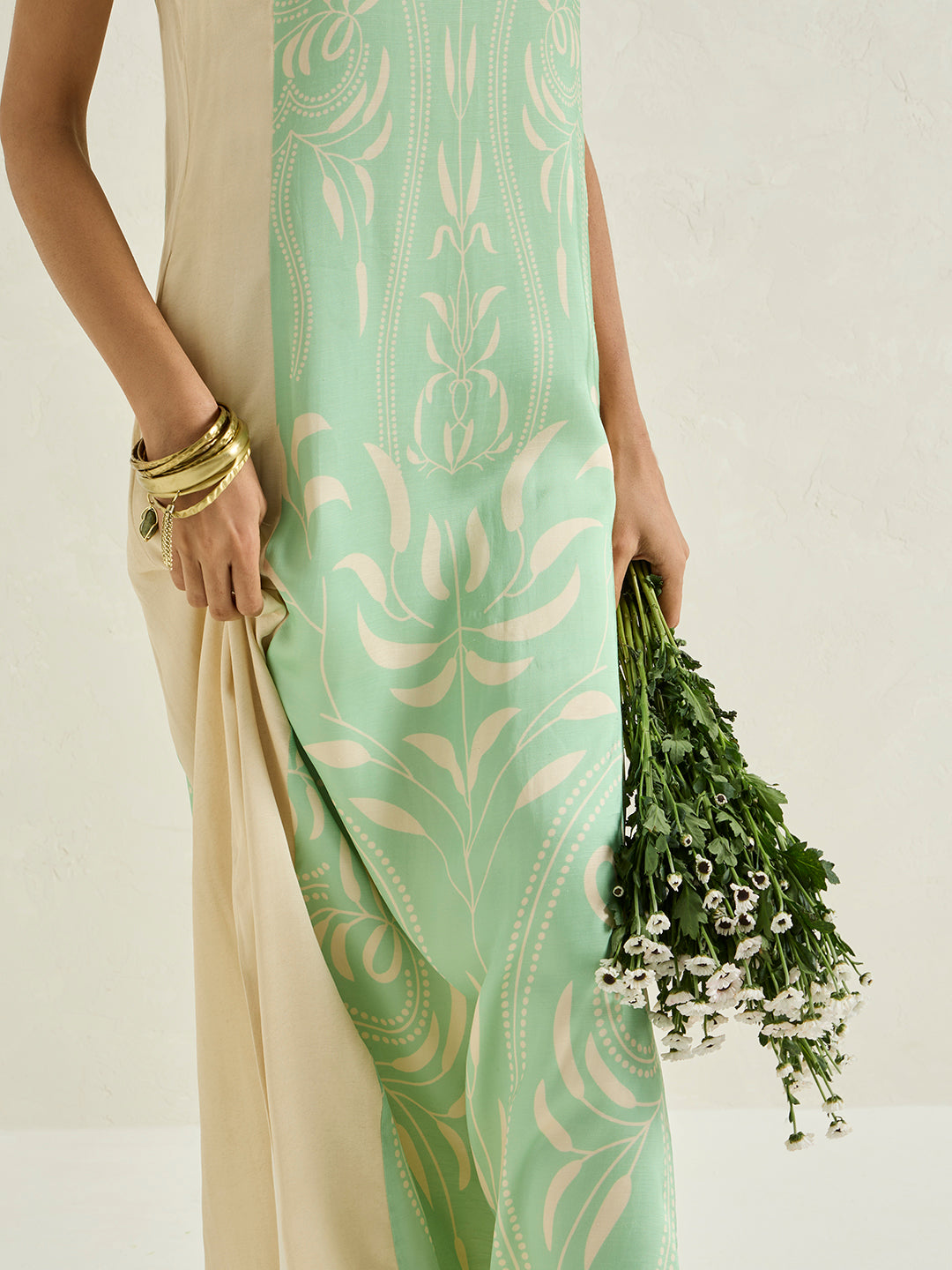 Printed Maxi Dress - Green