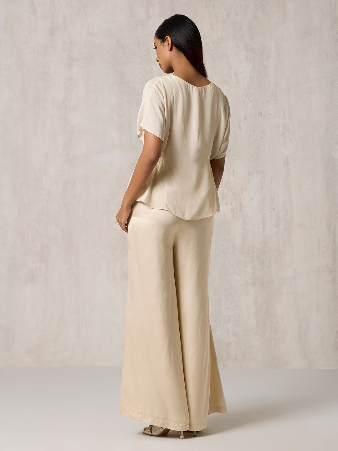 High-Waisted Palazzos - Ivory