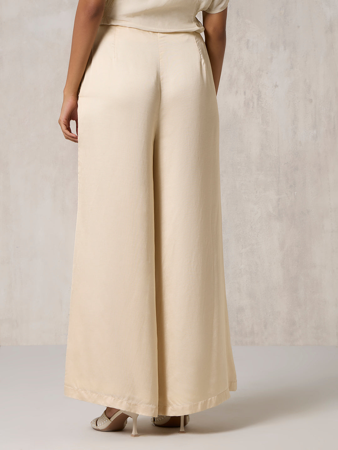 High-Waisted Palazzos - Ivory