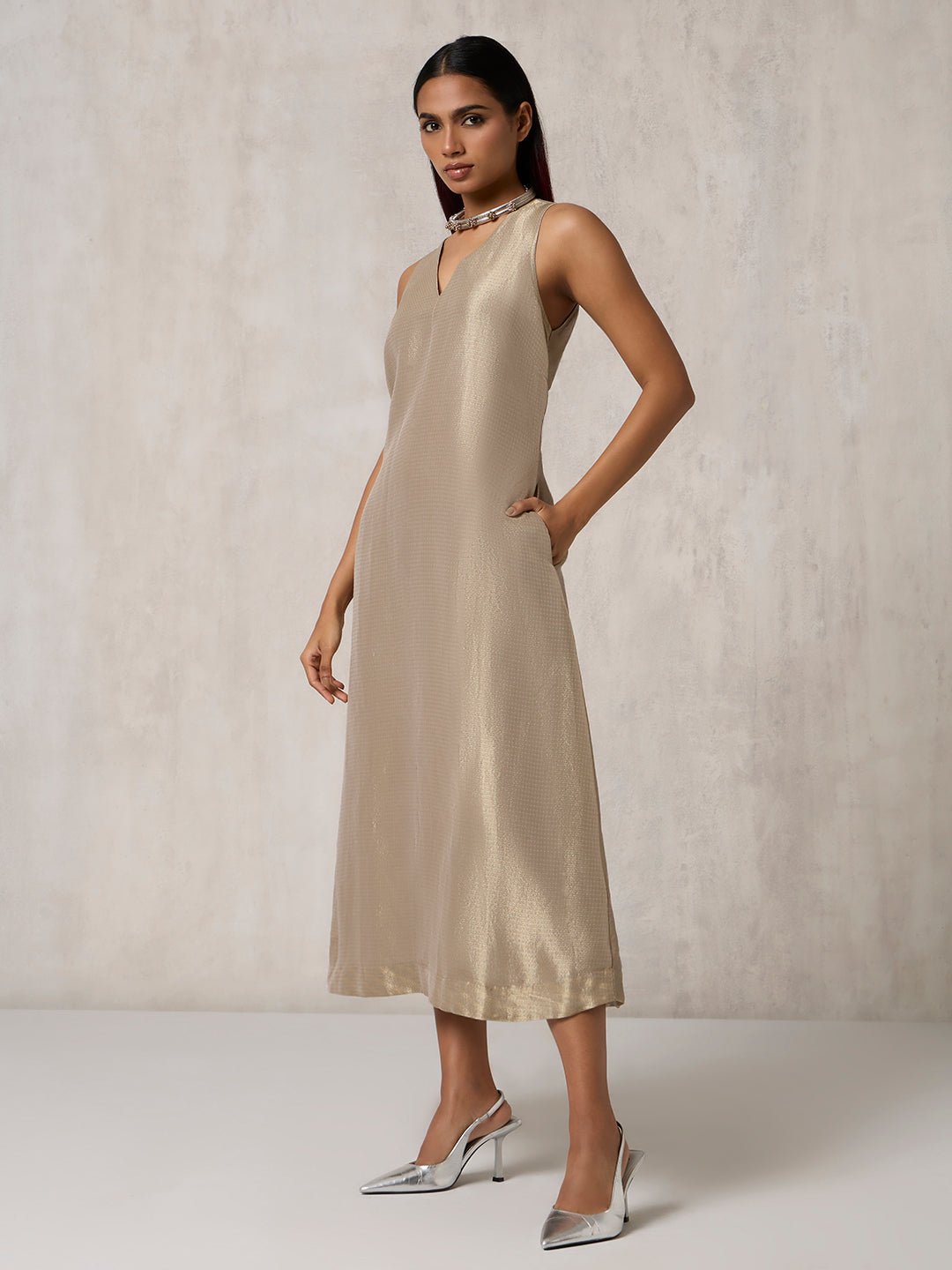 Lace Dress with Jacket - Grey