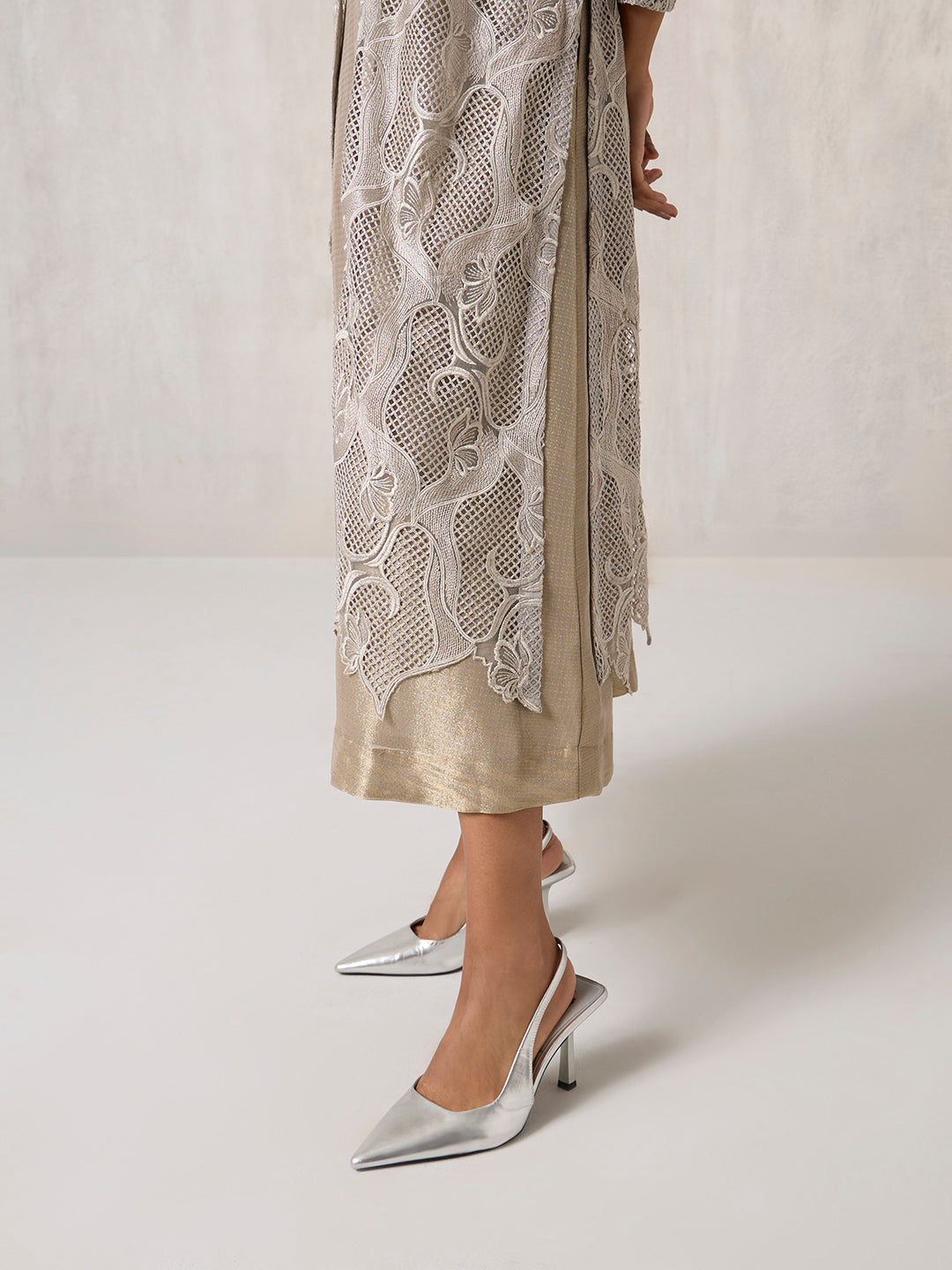 Lace Dress with Jacket - Grey