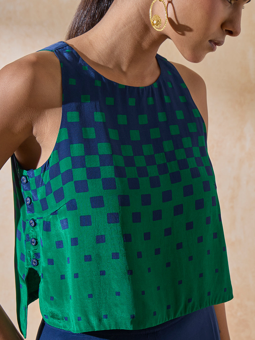 Printed Crop Top - Green