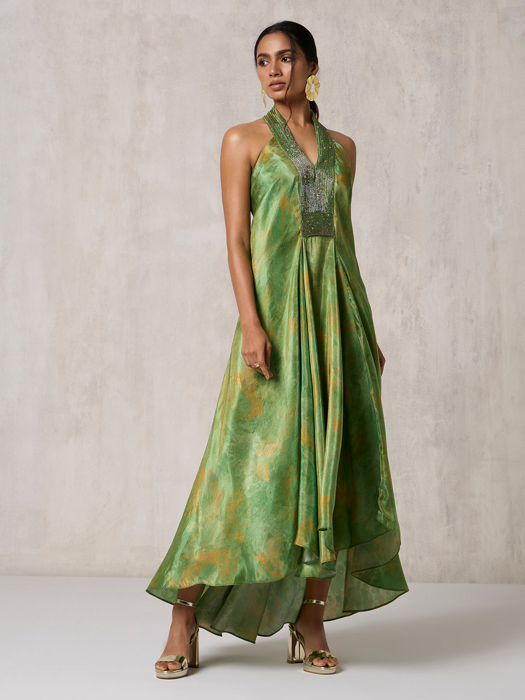 Halter Maxi Dress - Green