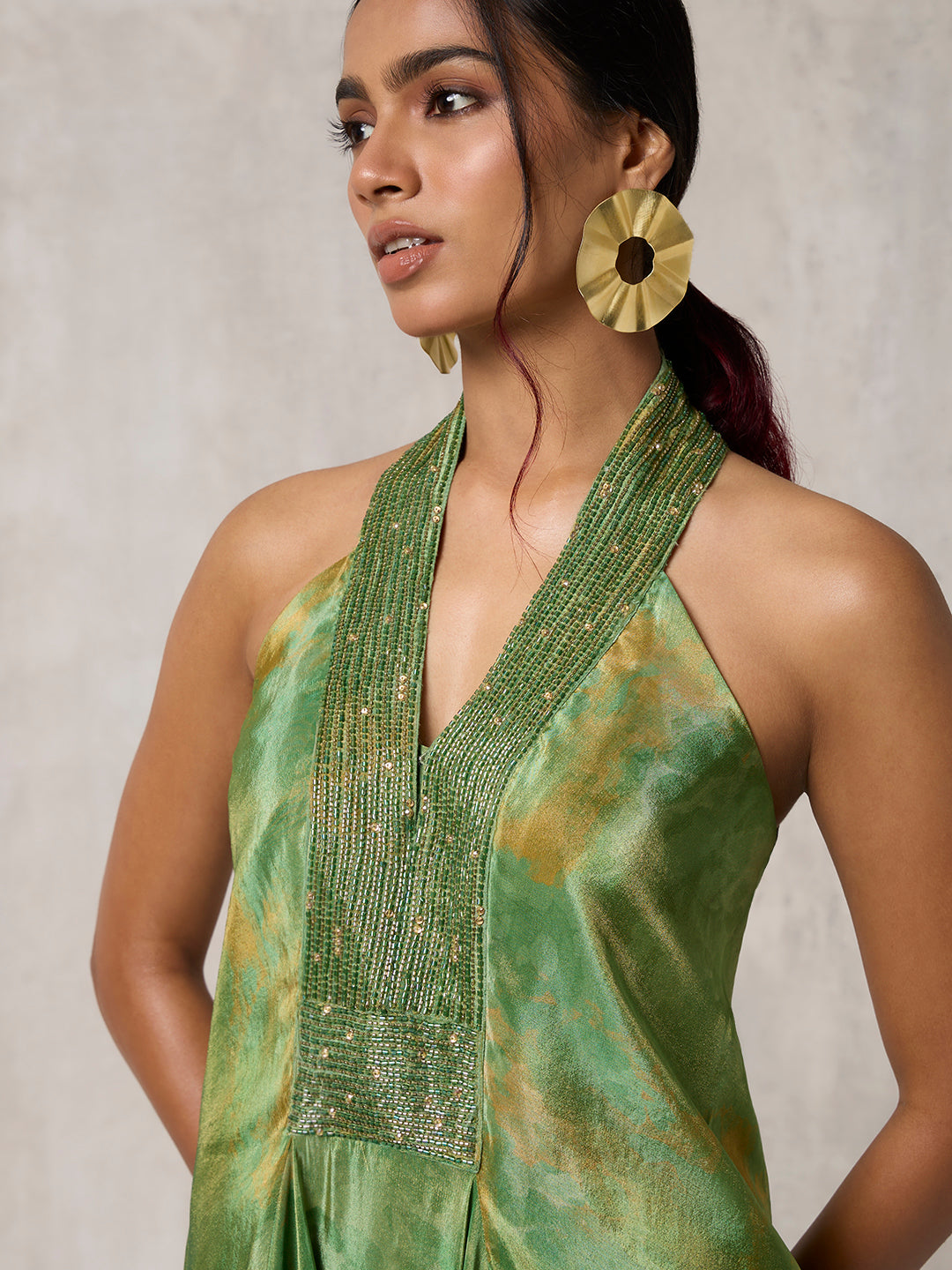 Halter Maxi Dress - Green