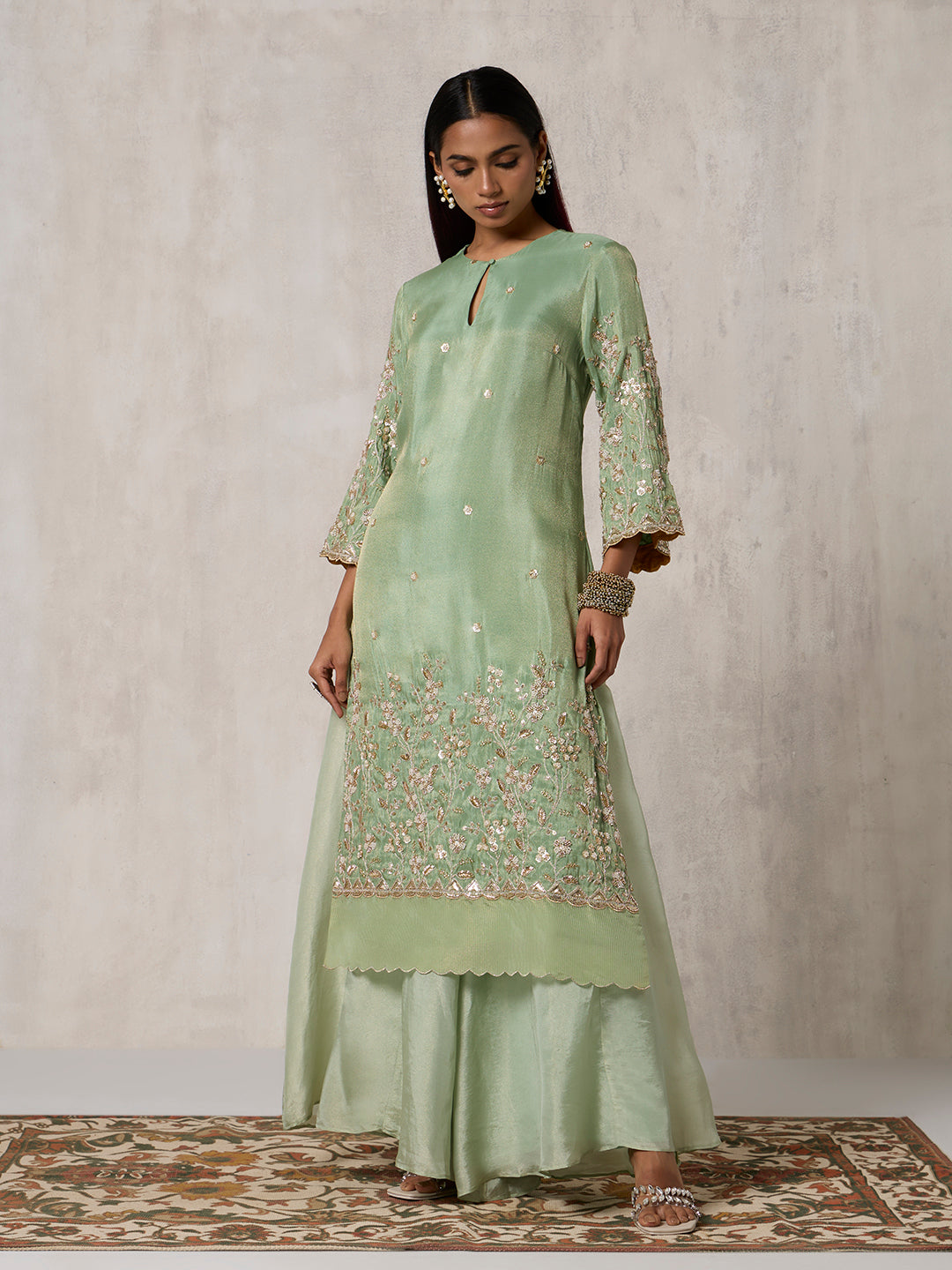 Embellished Kurta - Green