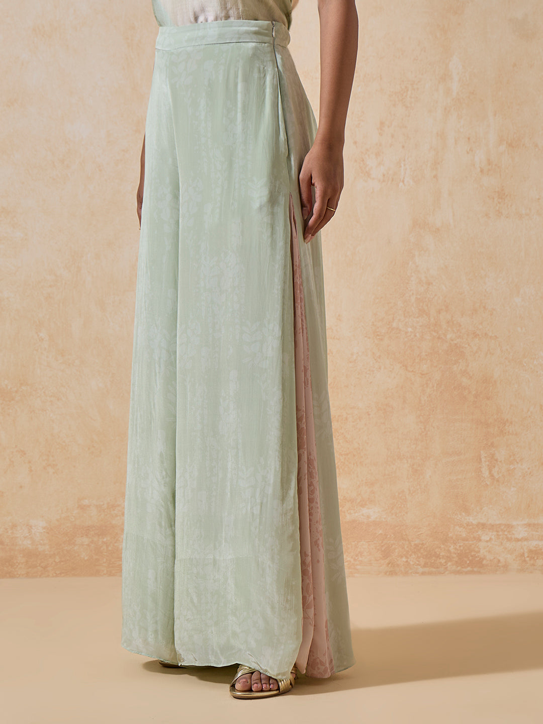 Wide-Leg Palazzos - Green