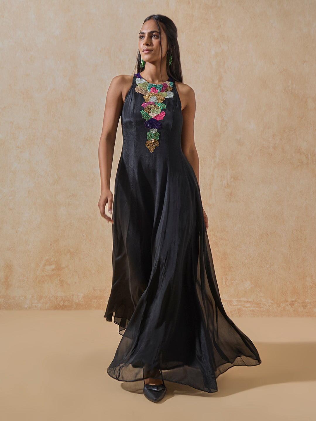 Embellished Maxi Dress - Black