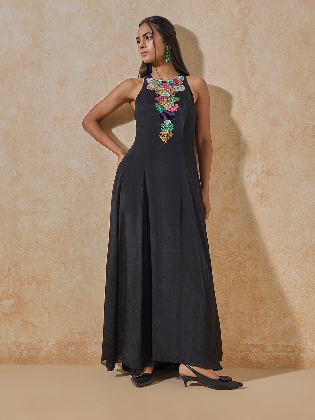 Embellished Maxi Dress - Black