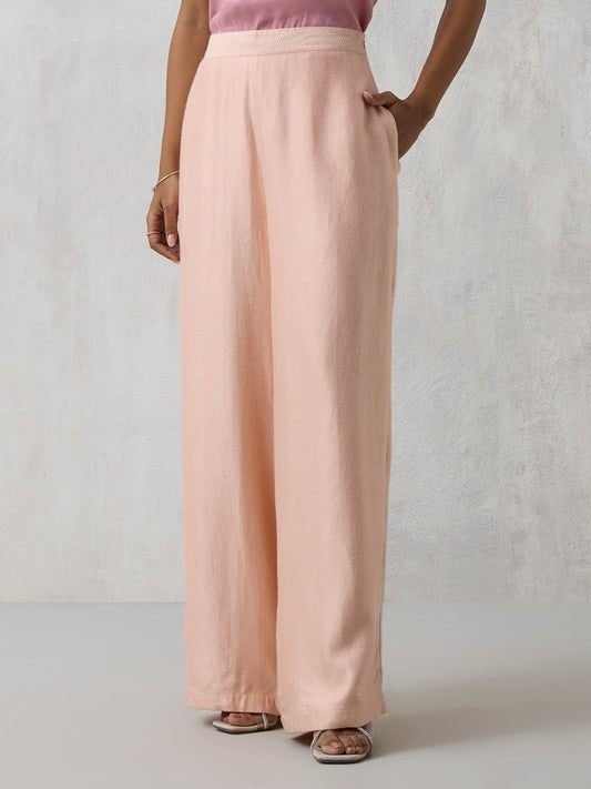 Chevron Pattern Pants - Pink