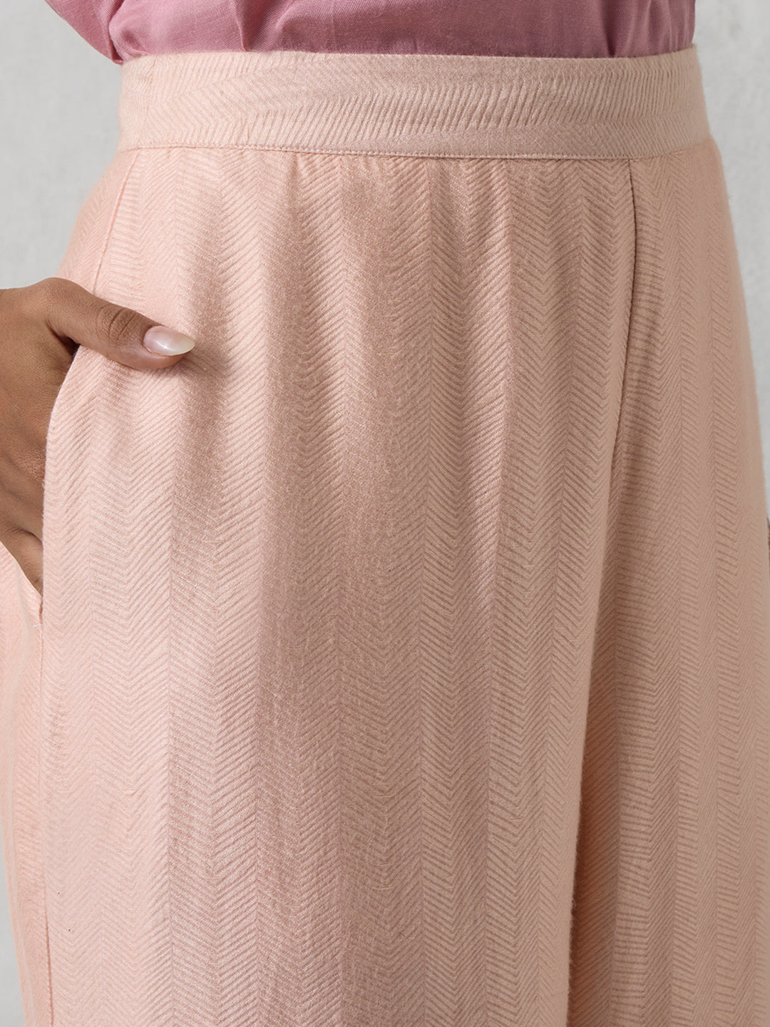 Chevron Pattern Pants - Pink